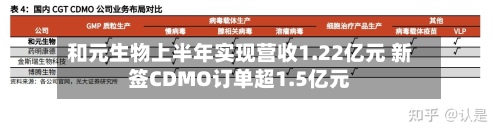 和元生物上半年实现营收1.22亿元 新签CDMO订单超1.5亿元-第2张图片