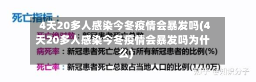 4天20多人感染今冬疫情会暴发吗(4天20多人感染今冬疫情会暴发吗为什么)-第2张图片