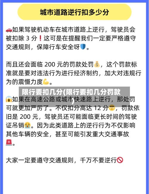 限行要扣几分(限行要扣几分罚款)