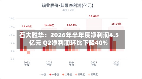 石大胜华：2026年半年度净利润4.5亿元 Q2净利润环比下降40%