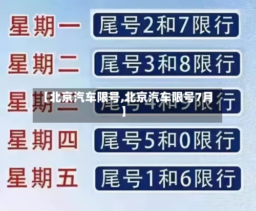 【北京汽车限号,北京汽车限号7月】