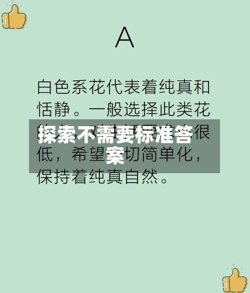 探索不需要标准答案