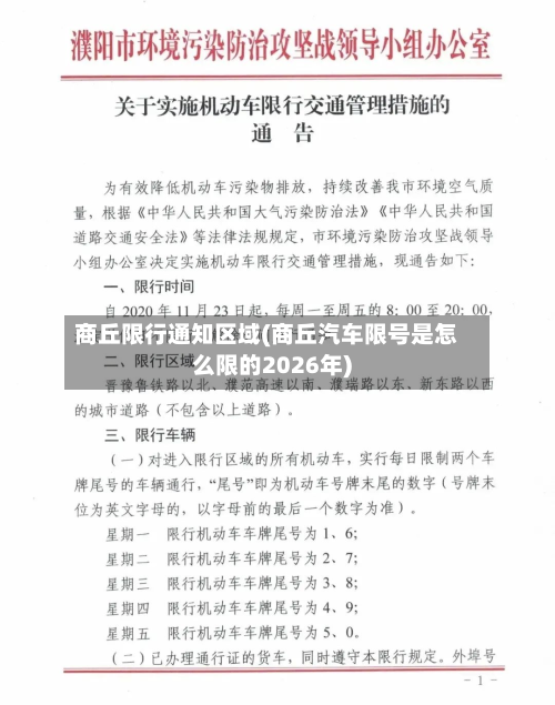 商丘限行通知区域(商丘汽车限号是怎么限的2026年)-第3张图片