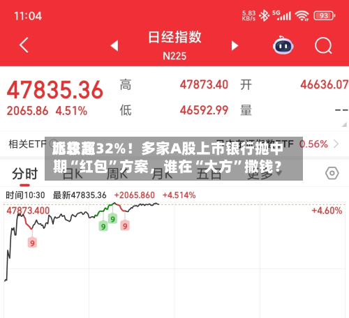 比较高派息超32%！多家A股上市银行抛中期“红包”方案，谁在“大方”撒钱？