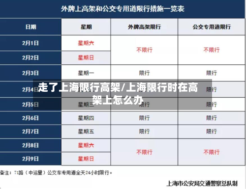 走了上海限行高架/上海限行时在高架上怎么办