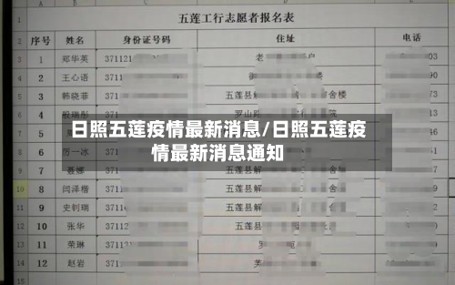 日照五莲疫情最新消息/日照五莲疫情最新消息通知
