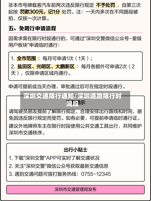 深圳交通限行通知/深圳道路限行时间段-第2张图片