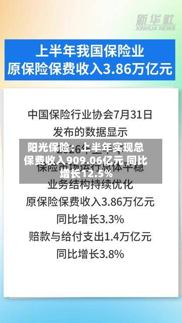 阳光保险:上半年实现总保费收入909.06亿元 同比增长12.5%-第3张图片