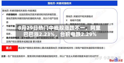 8月29日热门中概股涨跌不一,阿里巴巴涨2.23%,台积电跌2.29%-第1张图片