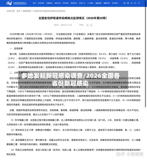 多地发起新冠感染调查/2026全国各省份新冠感染-第3张图片