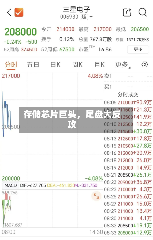 存储芯片巨头，尾盘大反攻-第3张图片